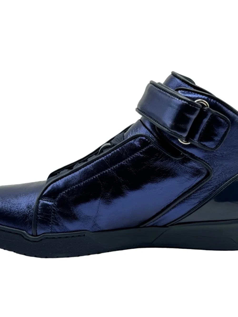 Gucci Mens Blue Leather High Top Sneakers 337216 5G Fits US 7-7.5 NIB